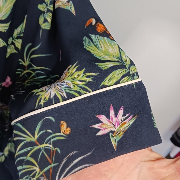 Size Small Rachel Roy Forest Wrap Dress Floral Botanical Blue Green Botanical - Picture 9 of 13